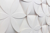 Fototapeta Sport - Volume wall decoration, ornament of the repeating patterns of 3D-like flower petals, architecture wallpaper