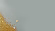 © SONJA ZALAR - Dark mint green background with golden glitter and hearts