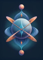  Abstract background with space and planets. 