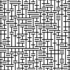 Wall Mural - Black and white abstract labyrinth pattern. Line for backgroud. Vector Format 