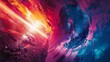 Colorful Space Tunnel and Spacecraft Wallpaper