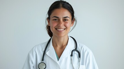 Smiling Female Nurse: Portrait of a Professional Healthcare Practitioner, Healthcare Compassion Portrait of a Female Nurse with Stethoscope