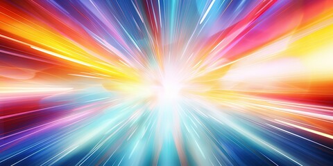 Wall Mural - Ultra speed, beyond and progress concept background. attraction, attention, or bursting type, light speed color burst. Explosion or exploding fine strands of color rays