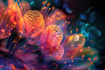 Poster - Abstract Hi-Tech futuristic background. Created with Generative AI technology.