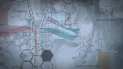 Poster - Animation of scientific data processing over laboratory beakers