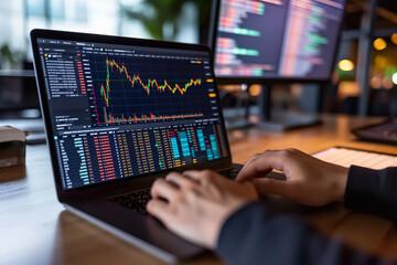 Poster - A person using a cryptocurrency tax software to calculate their capital gains