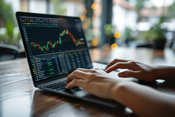 Poster - A person using a cryptocurrency tax software to calculate their capital gains