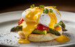 Capture the essence of Eggs Benedict in a mouthwatering food photography shot