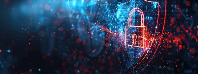 Aufkleber - Data security technology and privacy specialist. abstract background of a padlock on shield with copy space. protect data