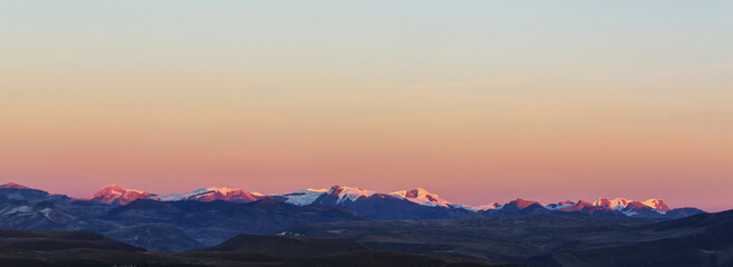 Poster - Mountains on sunset