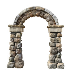 Wall Mural - Garden Stone Arch Isolated on Transparent Background
