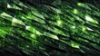 This compelling image showcases streaked green crystals, arranged in a chaotic yet harmonious formation, with light reflecting off their surfaces.