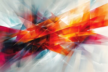 Wall Mural - Abstract red geometry modern background
