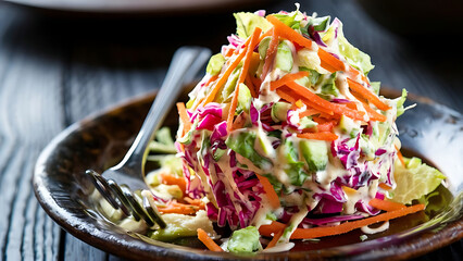 Canvas Print - Capture the essence of Coleslaw in a mouthwatering food photography shot