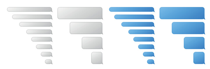 Poster - Vector modern sms or message icons. Bubble speech set. Place your own text to the message clouds. Smart Phone chatting sms template bubbles.