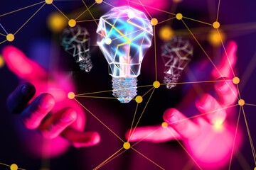 Aufkleber - Neural network 3D illustration. Big data and cybersecurity