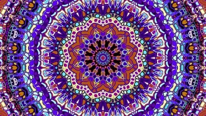 Poster - 4k looped vintage yoga mandala spinning and zooming in