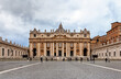 Saint Peter Basilica and Saint Peter's Square (Piazza San Pietro) in Vatican City at Rome, Italy.