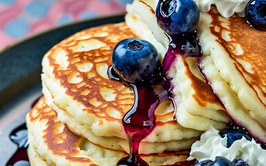 Canvas Print - Capture the essence of Blueberry Pancakes in a mouthwatering food photography shot