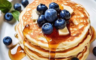 Canvas Print - Capture the essence of Blueberry Pancakes in a mouthwatering food photography shot