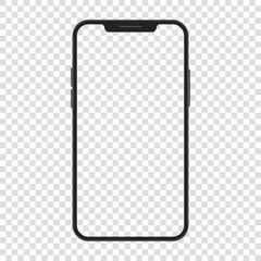 Fototapete - Smartphone Device Mockup UI UX Template Transparent Background