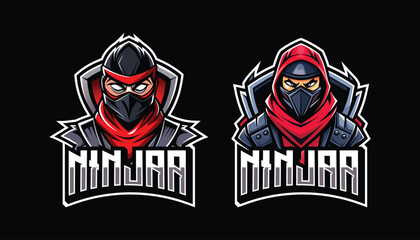 Wall Mural - ninja esport gaming logo. set of ninja mascot design