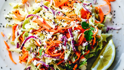 Canvas Print - Capture the essence of Coleslaw in a mouthwatering food photography shot