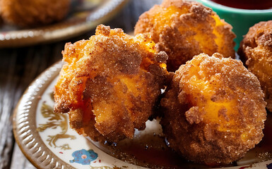 Wall Mural - Capture the essence of Hushpuppies in a mouthwatering food photography shot