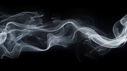 Poster - Collection of White Smoke on Black Background