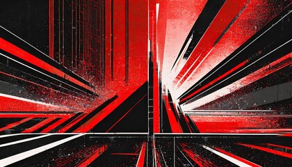 Wall Mural - a visually impactful design titled exploding pixels featuring a dynamic blend of black and red hues with simple shapes ideal for background wallpaper posters banners and web design