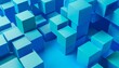 © Jayla - abstract 3d render blue geometric background design with cubes