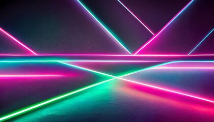 Sticker - minimalist abstract background with neon lights