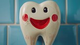 Fototapeta Sport - Cute funny molar ideal for dentists and children dental hygiene