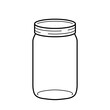 © Oxy D - Empty glass jar icon. Line vector illustration isolated on white background.