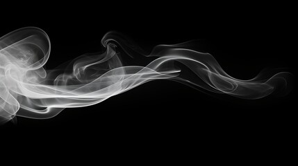 Canvas Print - Isolated White Smoke on Black Background