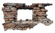 Broken brick wall remains, cut out - stock png.
