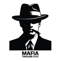 Canvas Print - Mafia man logo template