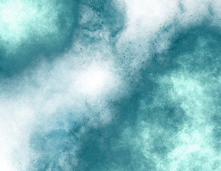 Wall Mural - abstract watercolor background with watercolor splashes blue green transparent background Clip art nebula galaxy isolated on white png