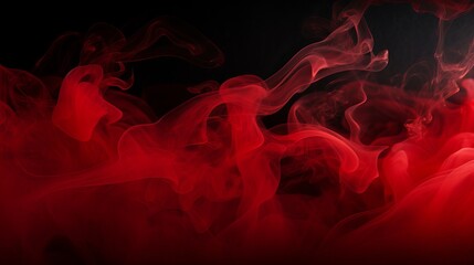 Canvas Print - Red Smoke against Black Studio Background