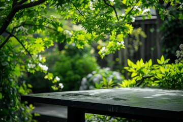 Sticker - Green garden with dark table