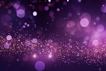 Wall Mural - Purple Glitter Background, Violet Sparkle Banner, Shiny Glittering Dust Pattern, Luxury Purple Mockup