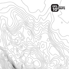 Wall Mural - the stylized height of the topographic black contour in lines and contours. the concept of a conditi