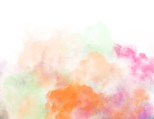 Wall Mural - pastel colored cloudscape on transparent background clipart sky cloud pink yellow green white
