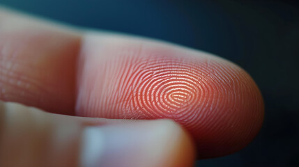 finger with fingerprint close up