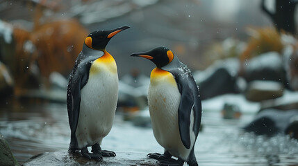 Canvas Print - penguin on the rocks