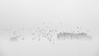 © ADDICTIVE STOCK - Birds flocking over misty trees in a tranquil scene
