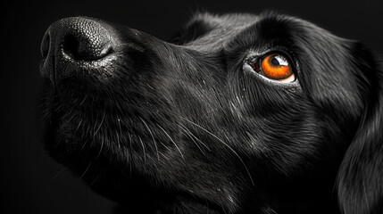 Poster - black and white dog