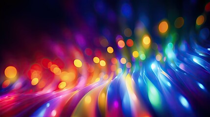 Canvas Print - vibrant rainbow blurred lights