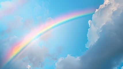 Wall Mural - Rainbow and sky background
