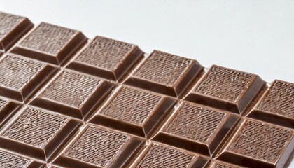 Wall Mural - border of chocolate bar isolated on white background